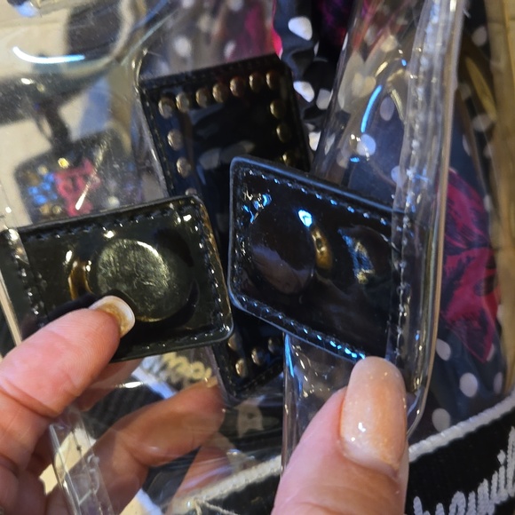 Betsey Johnson Betseyville Unique Clear Vinyl Tote with Removable Drawstring Bag - Picture 9 of 16